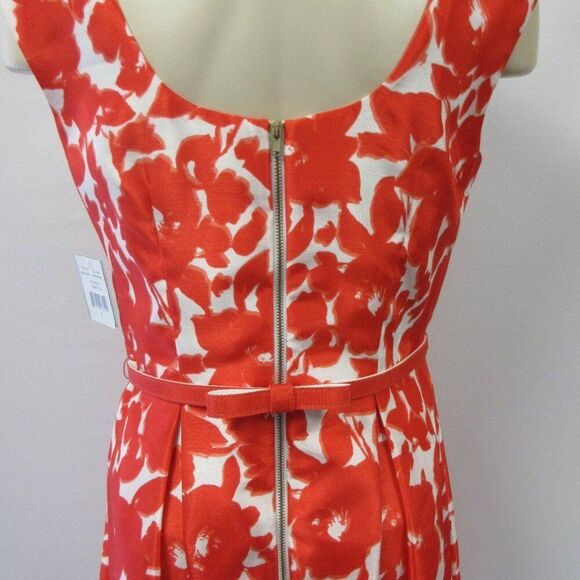 DANNY & NICOLE Fit & Flare Floral Sleeveless Mini Dress Size 8 Orange White NWT - Picture 9 of 12